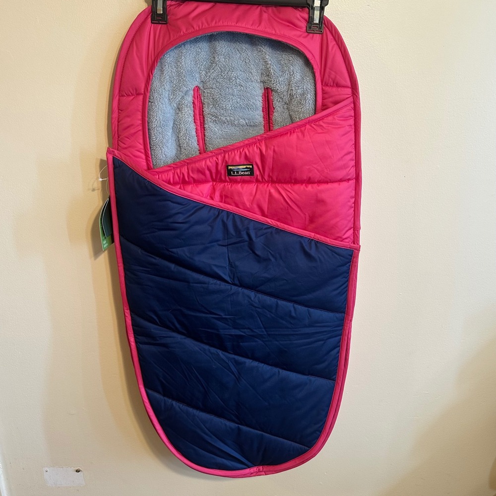 New L.L. Bean Snow Bunting Unisex One Size Pink/Navy Zip Stroller Sled Outdoor - Picture 2 of 9